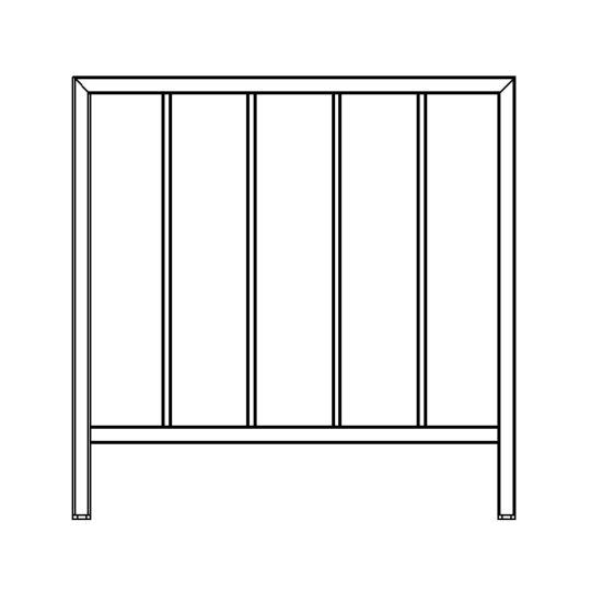 Terasos turėklo segmentas 1m (tvirtinamas prie grindų)