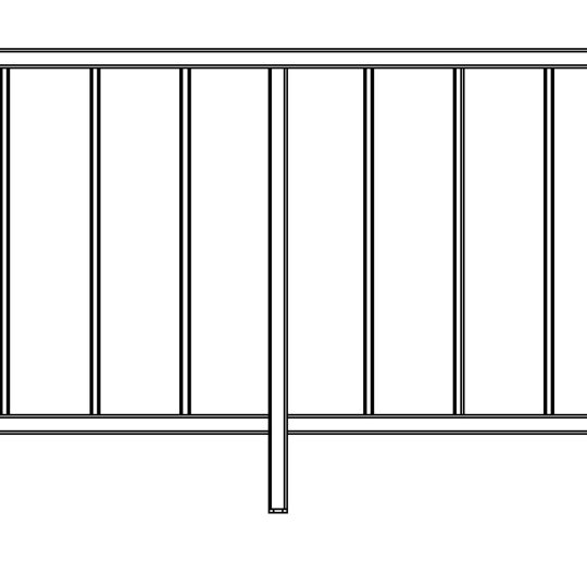 Terasos turėklo segmentas 2m (tvirtinamas prie grindų)