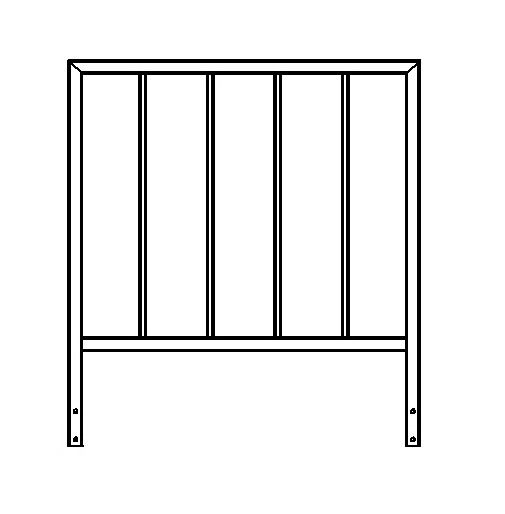 Terasos turėklo segmentas 1m (tvirtinamas prie krašto)