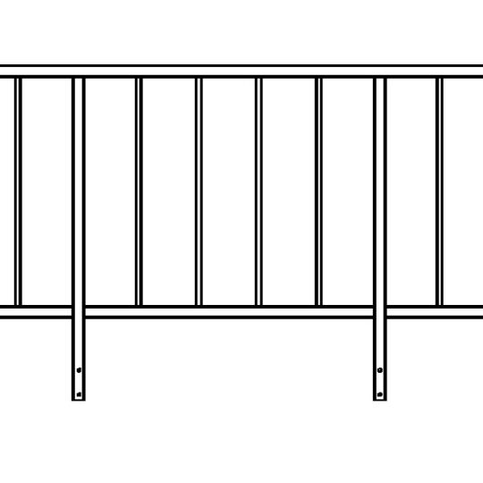 Terasos turėklo segmentas 3m (tvirtinamas prie krašto)
