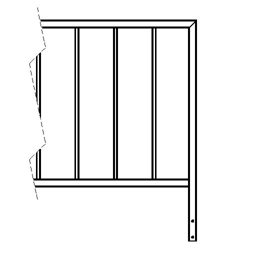 Terasos turėklo segmentas pasirenkamo ilgio (tvirtinamas prie krašto)